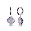 Lauren G. Adams Prince Charming Clover Huggie Earrings (Silver & Lavender)